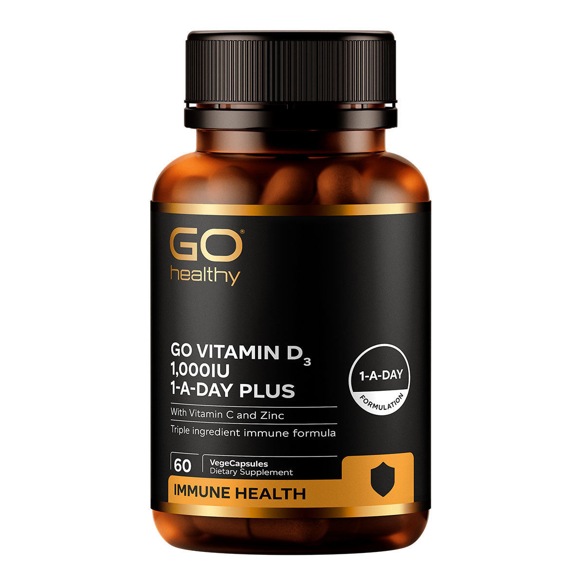 Go Healthy Go Vitamin D3 1-A-Day Plus Vegecaps 60