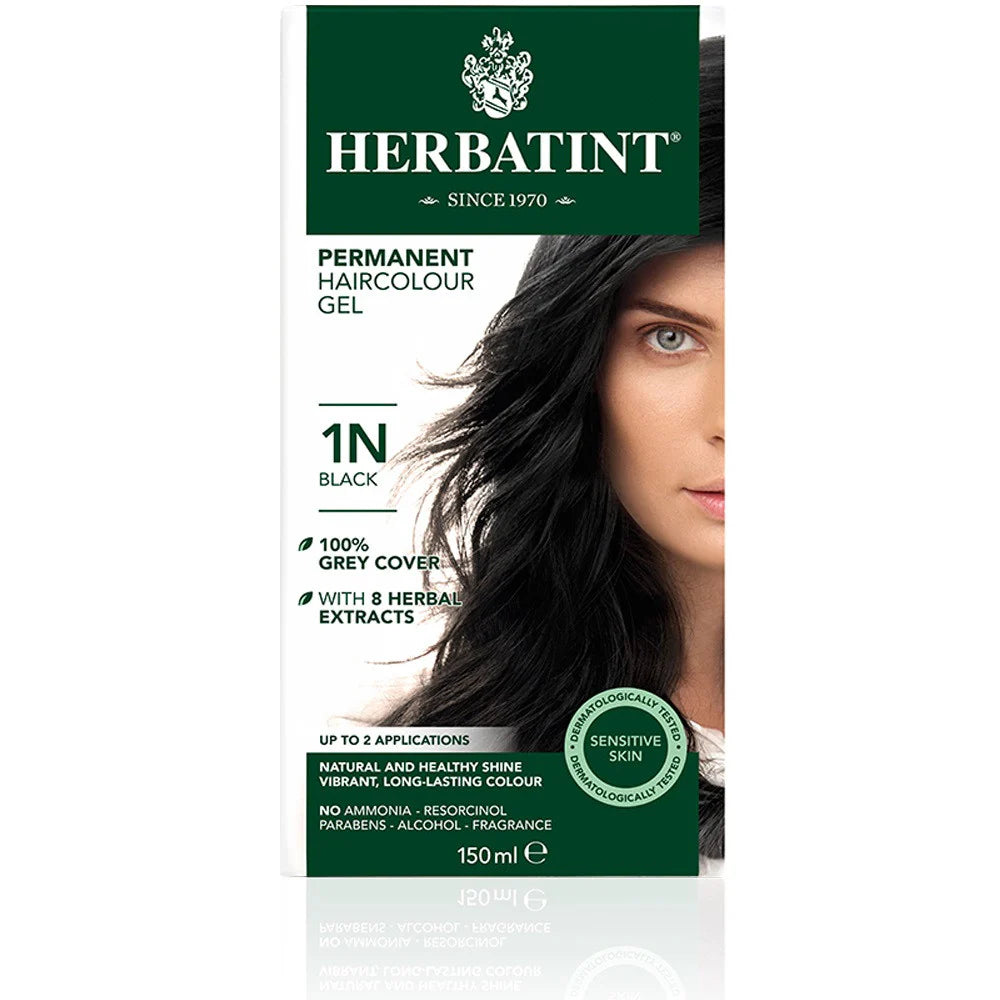 Herbatint Permanent Herbal Haircolour Gel - Black 1N