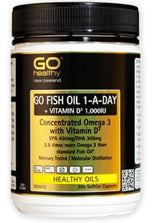 Go Healthy Go Fish Oil 1-a-Day + Vitamin D 1000IU Capsules 200