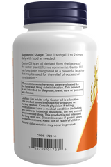 Now Castor Oil 650mg 120 softgels
