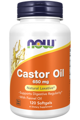 Now Castor Oil 650mg 120 softgels