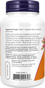 Now Choline & Inositol Vegecaps 100