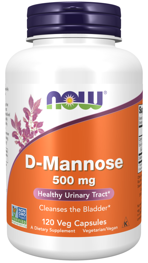 Now D-Mannose Veg 500mg Capsules 120
