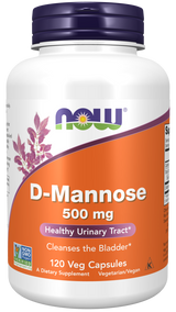 Now D-Mannose Veg 500mg Capsules 120