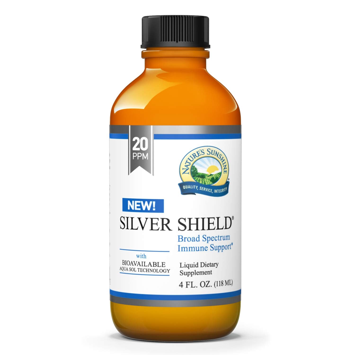 Natures Sunshine Silver Shield w/Aqua Sol 118ml