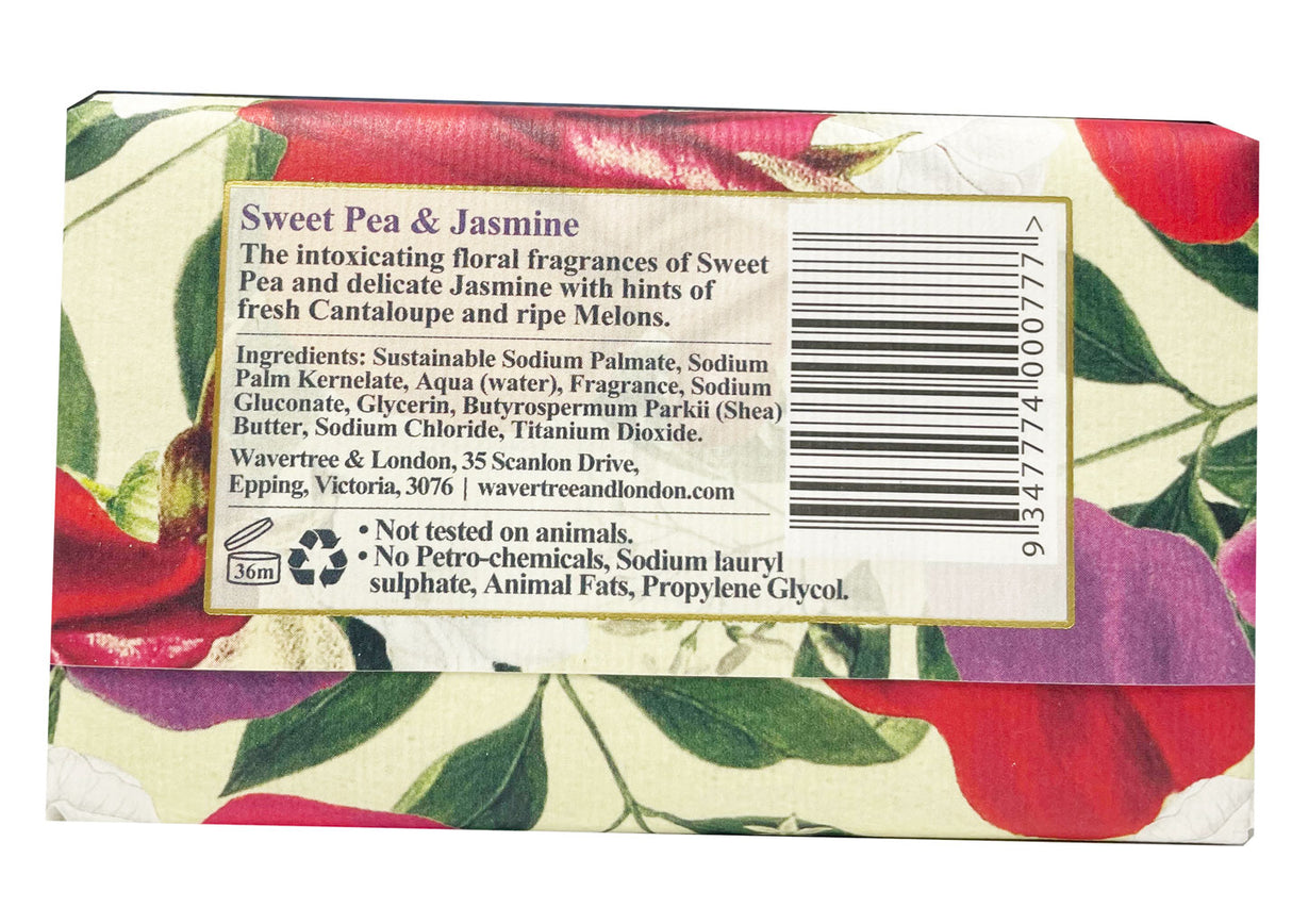 Wavertree and London Sweet Pea Jasmine Soap Bar 200g