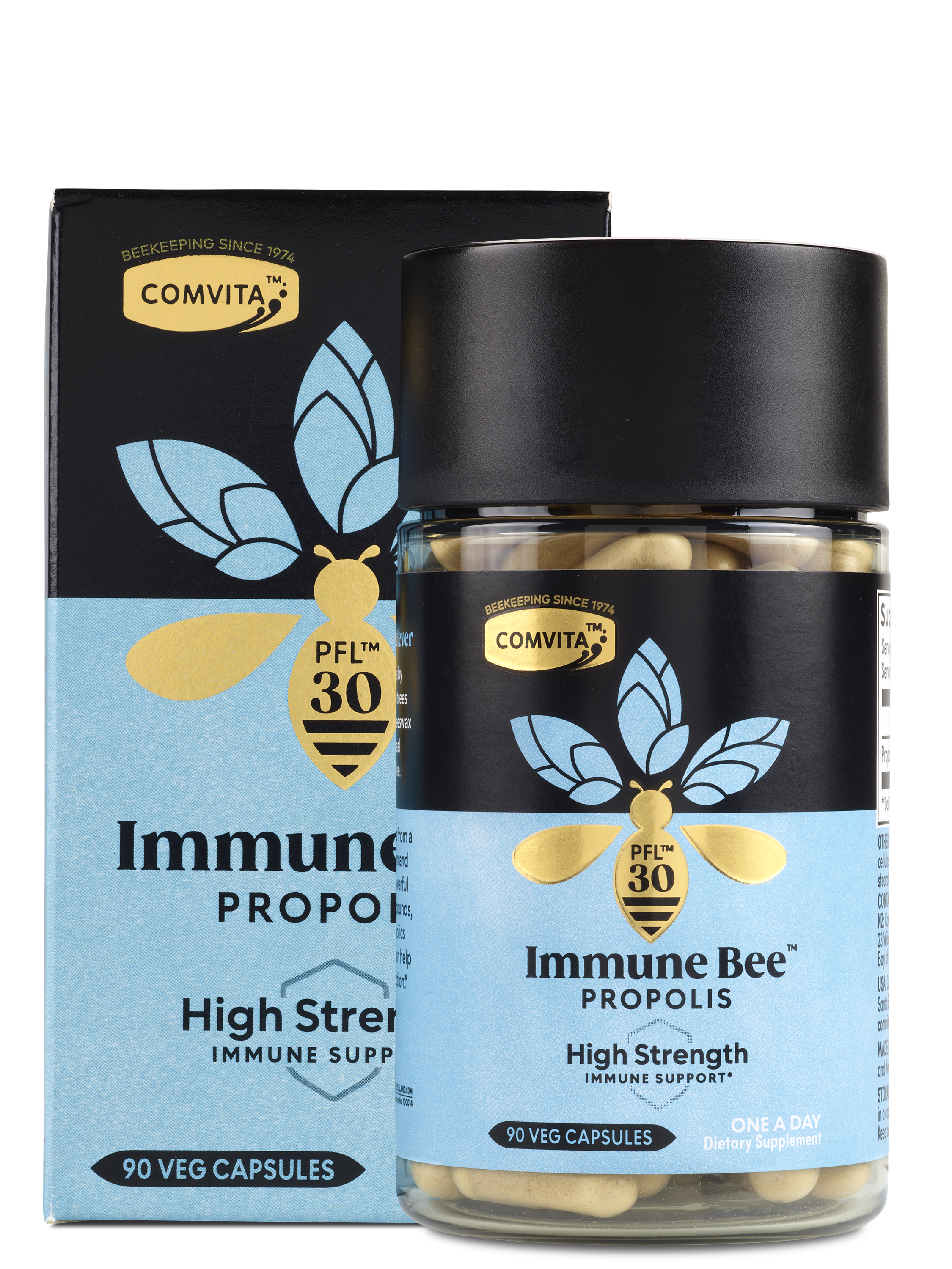 Comvita Immune Bee™ Propolis High Strength 1-A-Day PFL30 Veg Capsules