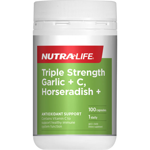 Nutralife Triple Strength Garlic + C, Horseradish + Capsules 100