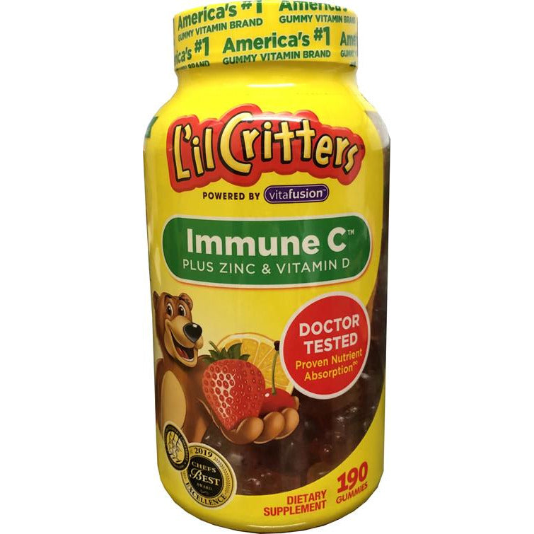 L'il Critters Immune C plus Zinc & Vitamin D, 190 Gummy Bears
