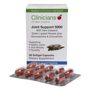 Clinicians Joint Support 5000 with NZ Green Lipped Mussel Capsules 60