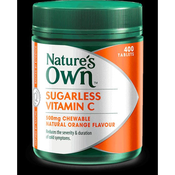 Natures Own Sugarless Vitamin C Chewable 500mg Tablets 400