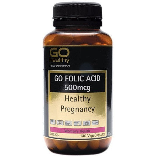 GO Folic Acid 500mcg Capsules 240