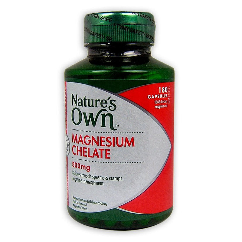 Natures Own Magnesium Chelate 500mg Capsules 180