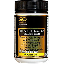 Go Fish Oil 1-a-Day + Vitamin D 1000IU Capsules 90