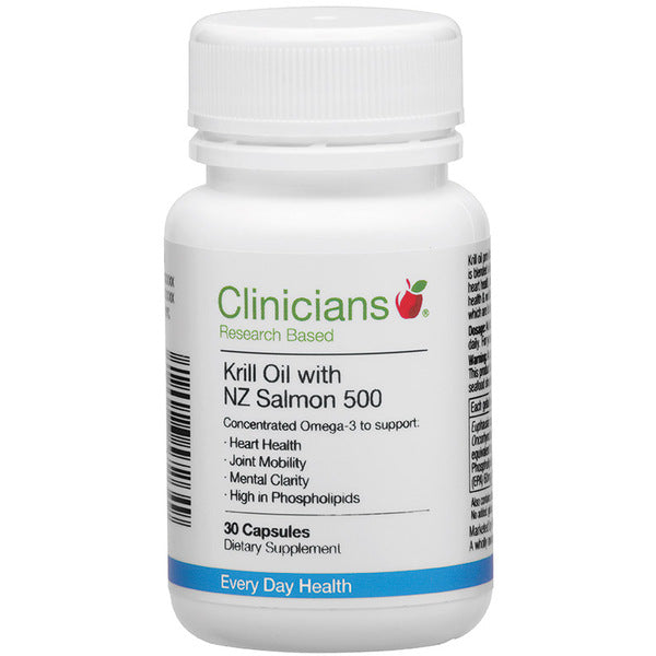 Clinicians Krill Oil with NZ Salmon 500 - Capsules 60