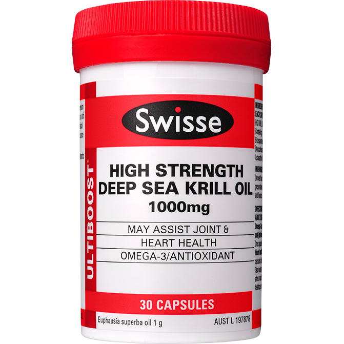 Swisse Ultiboost Deep Sea Krill Oil 1000mg Capsules 30