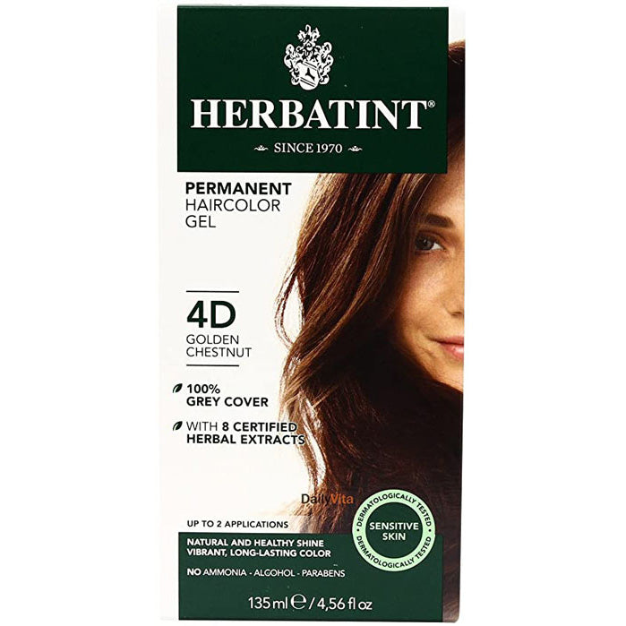 Herbatint Permanent Herbal Haircolour Gel - Golden Chestnut 4D