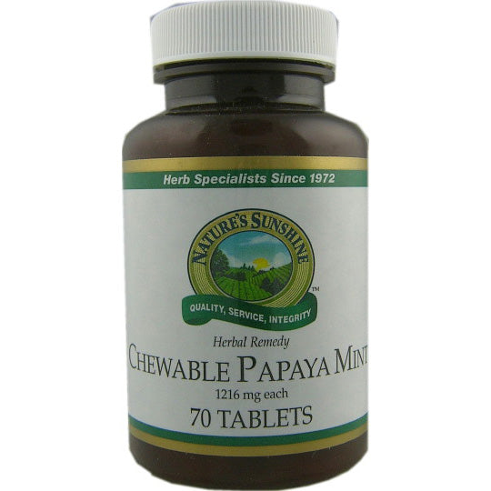Natures Sunshine Chewable Papaya Mint Tablets (70)