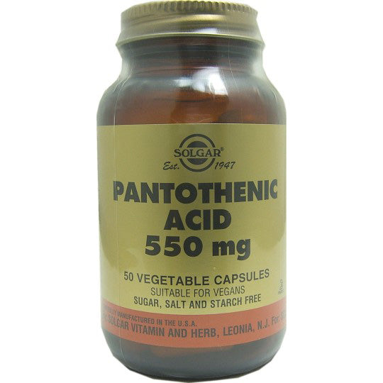 Solgar Pantothenic Acid 550mg Vegecaps 50