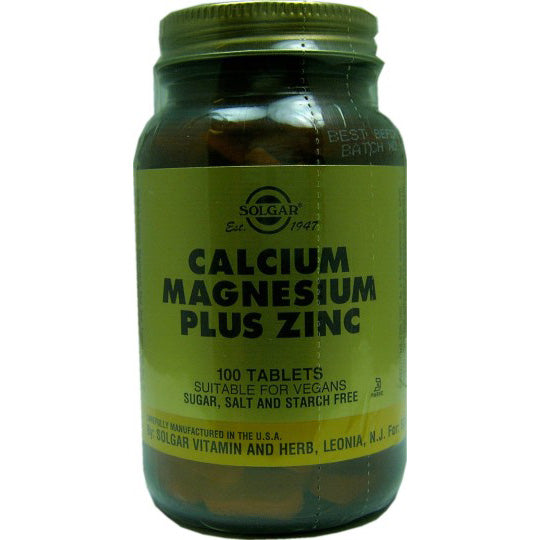 Solgar Calcium Magnesium Plus Zinc Tablets 100