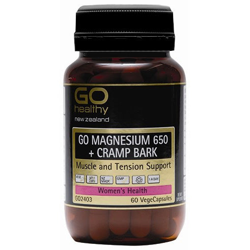 Go Magnesium 650 + Cramp Bark Vegecaps 60