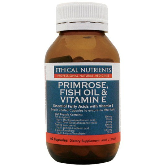 Ethical Nutrients Primrose, Fish Oil & Vitamin E 60 Capsules