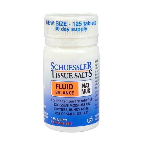Schuessler Tissue Salt Nat-Mur Fluid Balance Tablets 125