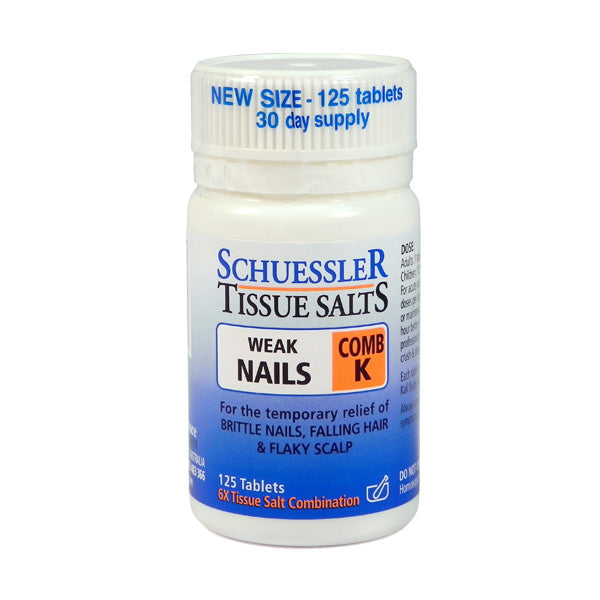 Schuessler Tissue Salt COMB K Weak Nails Tablets 125