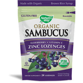 Natures Way Organic Sambucus Zinc Lozenges 24