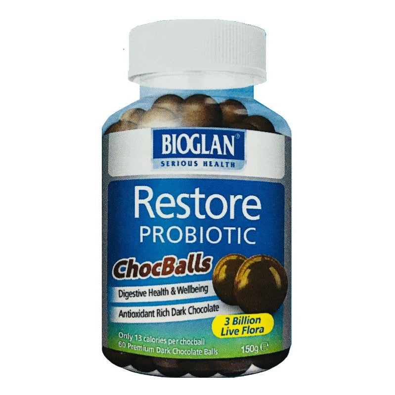 Bioglan Restore Daily Probiotic Choc Balls, 60s