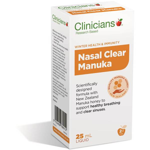 Clinicians Nasal Clear Manuka, 25 mL liquid
