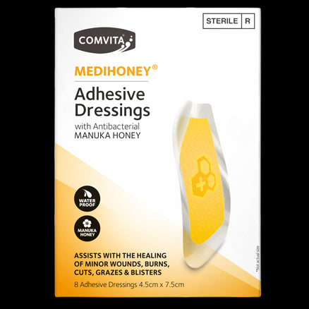 MedihoneyÂ® Adhesive Dressings, 4.5CM X 7.5CM, 8s