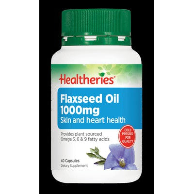 Healtheries Flaxseed Oil 1000mg, 40 caps