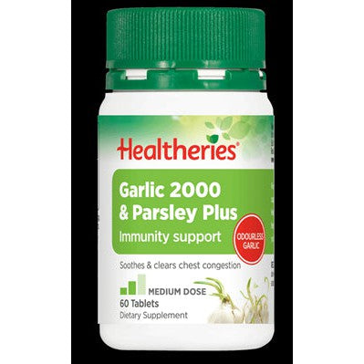 Healtheries Garlic 2000 & Parsley Plus Tablets, 60 tabs