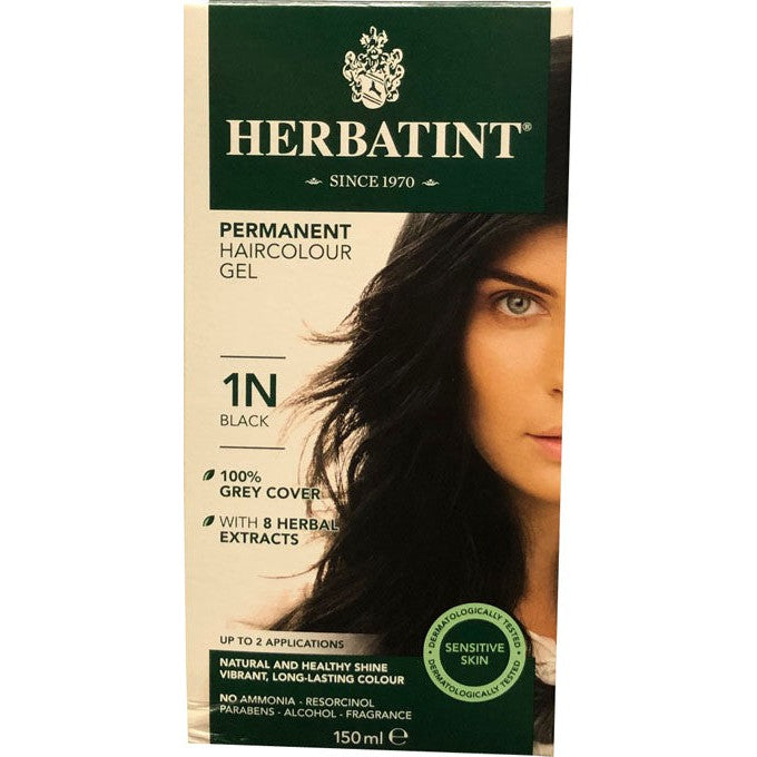 Herbatint Permanent Herbal Haircolour Gel - Black 1N