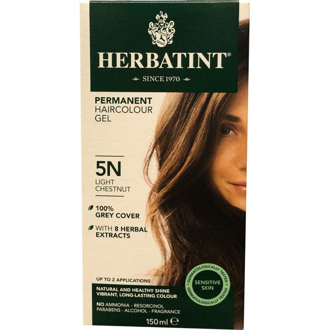 Herbatint Permanent Herbal Haircolour Gel - Light Chestnut 5N