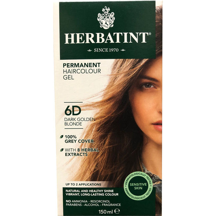 Herbatint Permanent Herbal Haircolour Gel - Dark Golden Blonde 6D