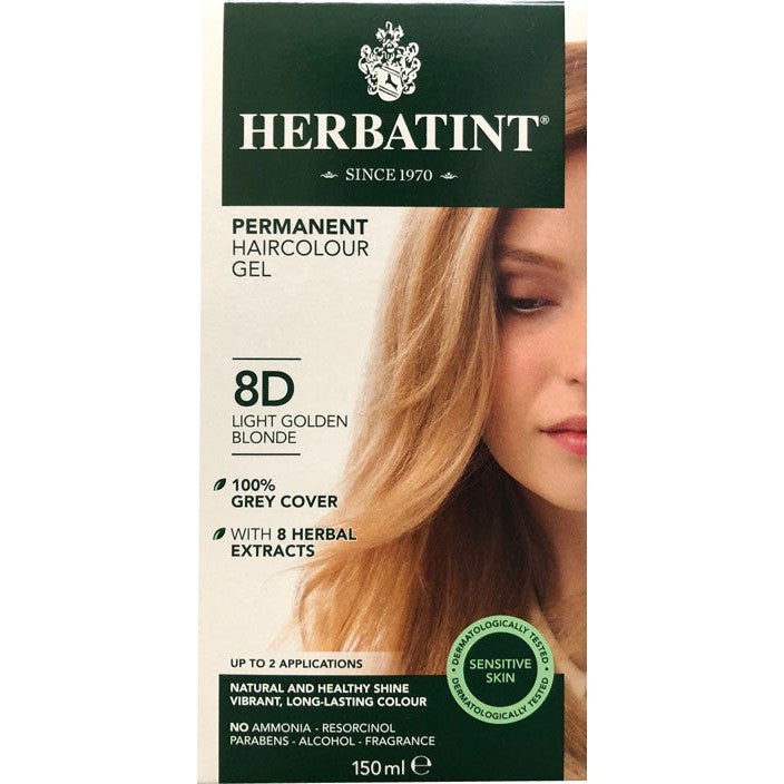 Herbatint Permanent Herbal Haircolour Gel - Light Golden Blonde 8D