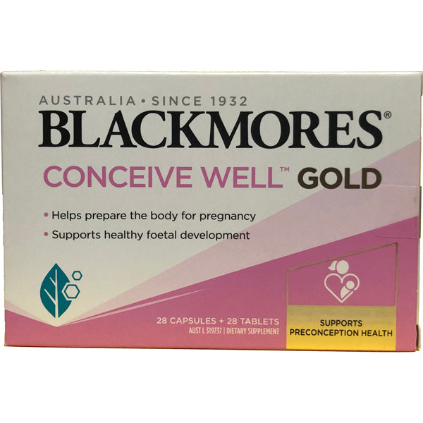 Blackmores Conceive Well Gold 28 Tablets and 28 Capsules.