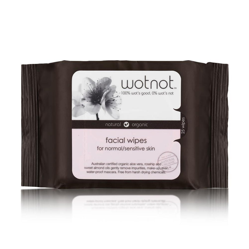 Wotnot Natural Face Wipes- Normal/Sensitive 25s