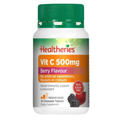 Healtheries Vit C 500mg chewable tablets, 50 tabs