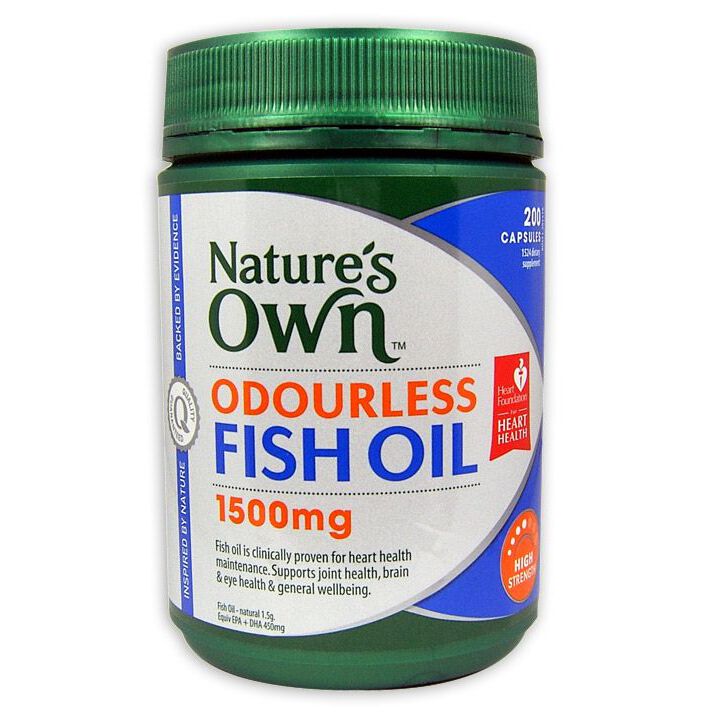 Natures Own Odourless Fish Oil 1500mg Capsules 200