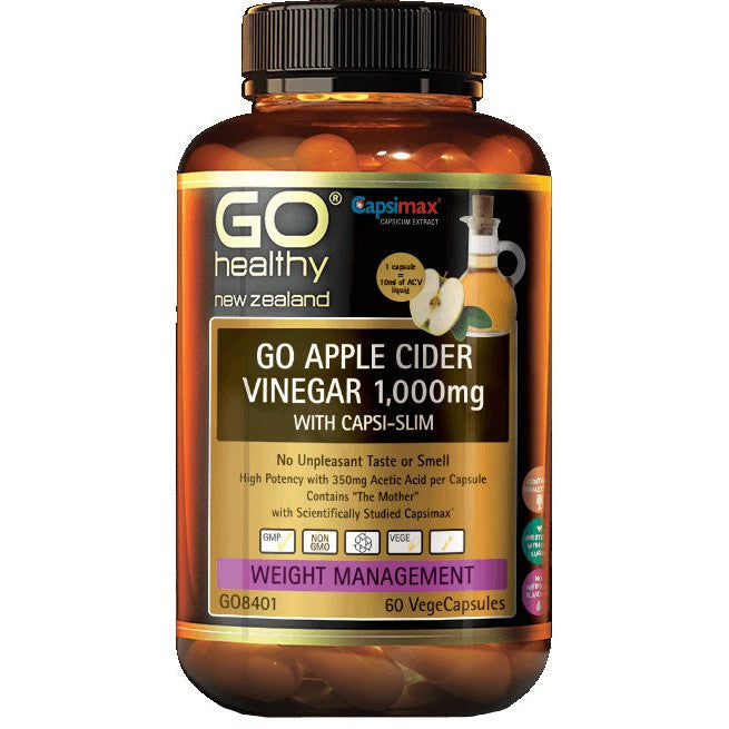 Go Healthy Go Apple Cider Vinegar 1000mg with Capsi-Slim 60 capsules