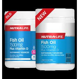 Nutralife Fish Oil 1500mg + Vitamin D, 300 caps